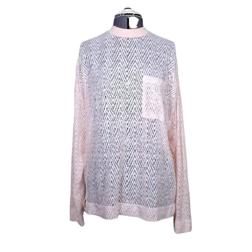 ASOS Design Pink Sheer Knit Sweater Sz S